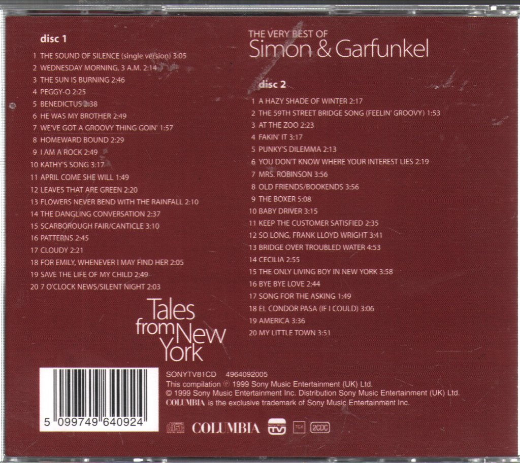 Simon & Garfunkel - Tales From New York: Very Best Of - Double Cd