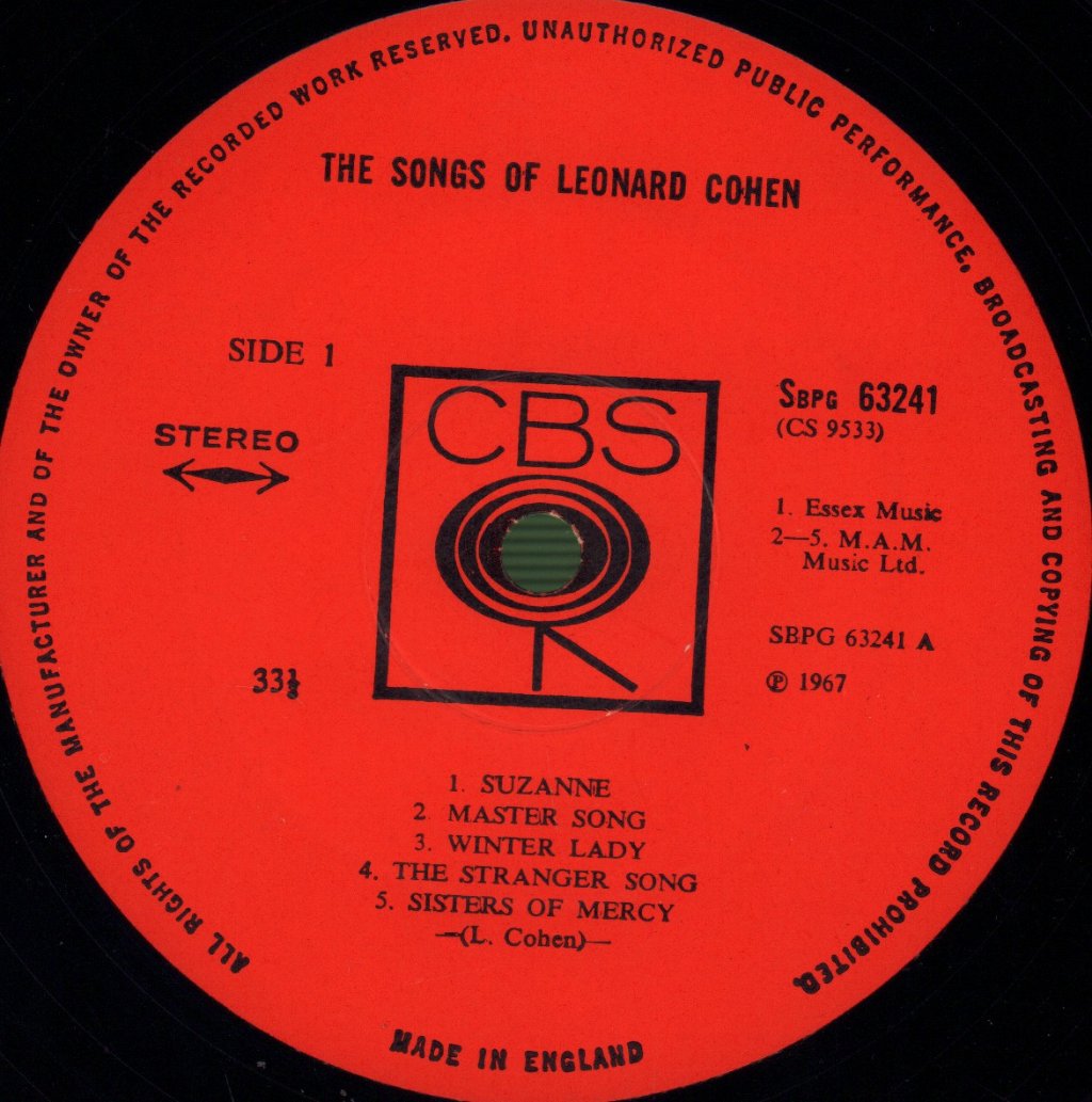 Leonard Cohen - Songs Of Leonard Cohen - Lp