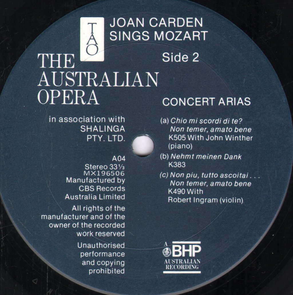 Joan Carden - Joan Carden Sings Mozart - Lp