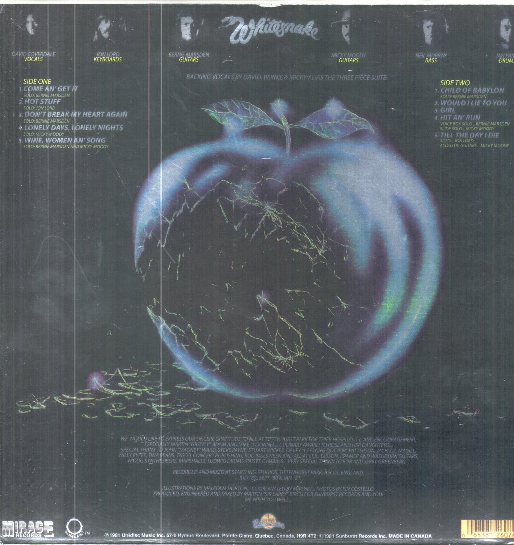 Whitesnake - Come An' Get It - Lp