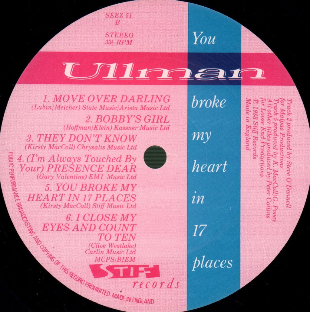 Tracey Ullman - You Broke My Heart In 17 Places - Lp