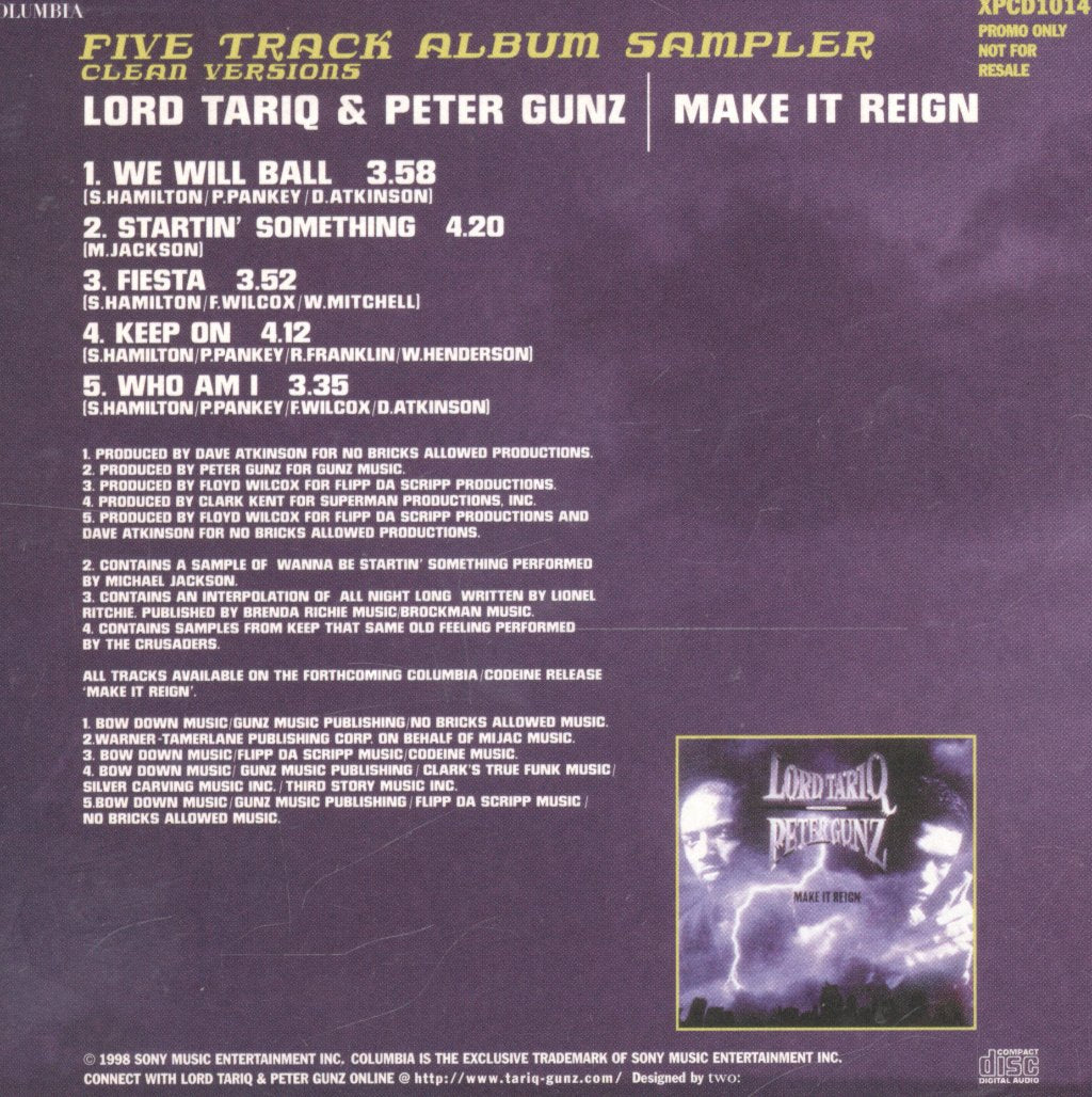 Lord Tariq And Peter Gunz - Make It Reign - Cd