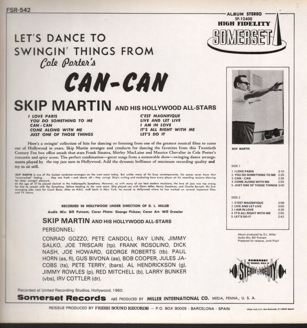 Skip Martin And His Hollywood All-Stars - Dance To Swingin' Things From Cole Porter's Can-Can - Lp