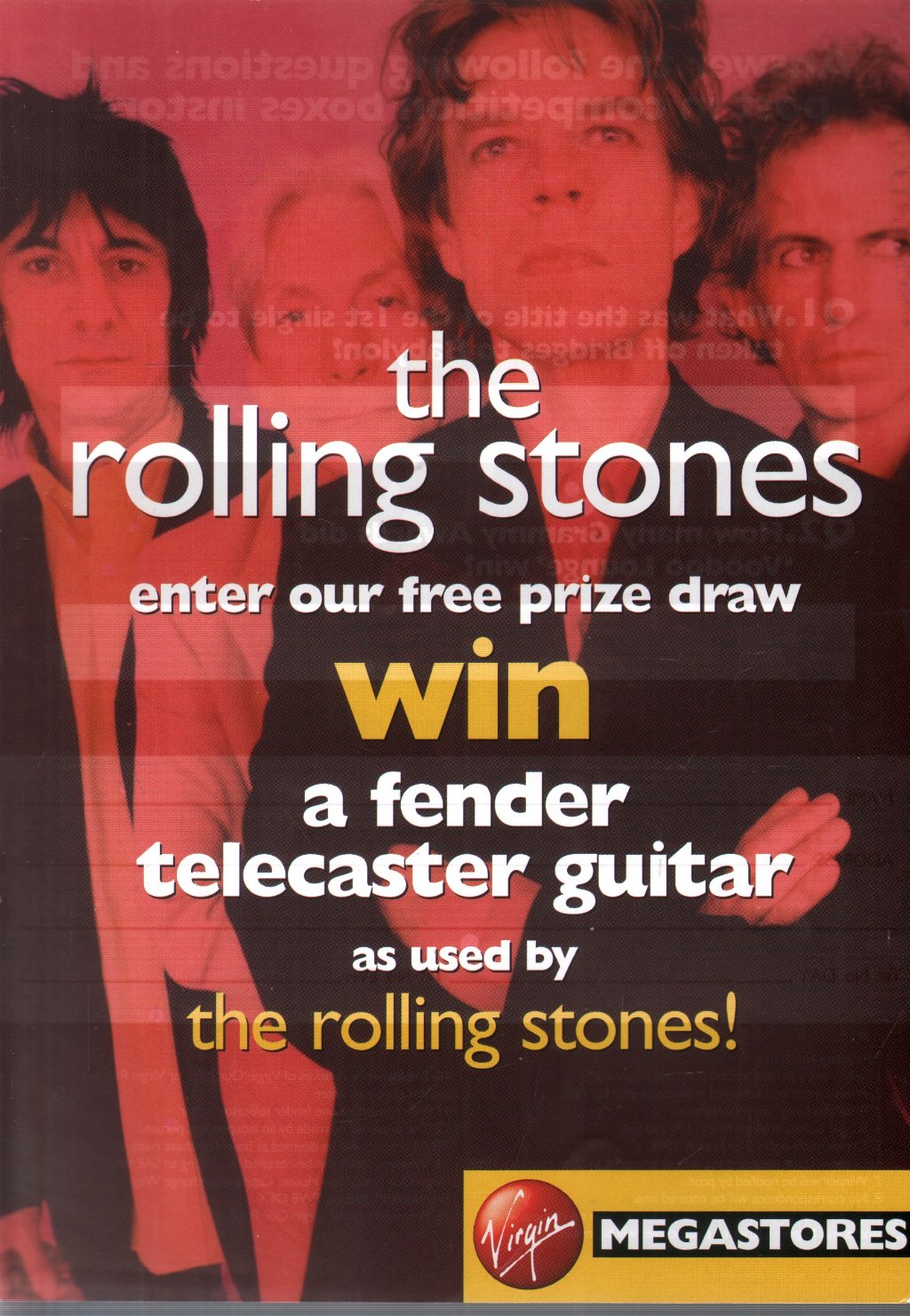 Rolling Stones - Win A Fender Telecaster Guitar As Used By The Rolling Stones - Flyer