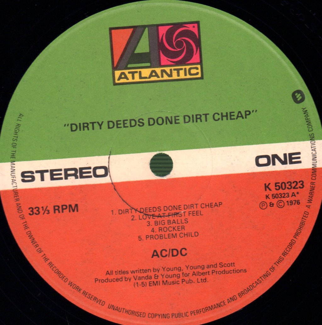 AC/DC - Dirty Deeds Done Dirt Cheap - Lp