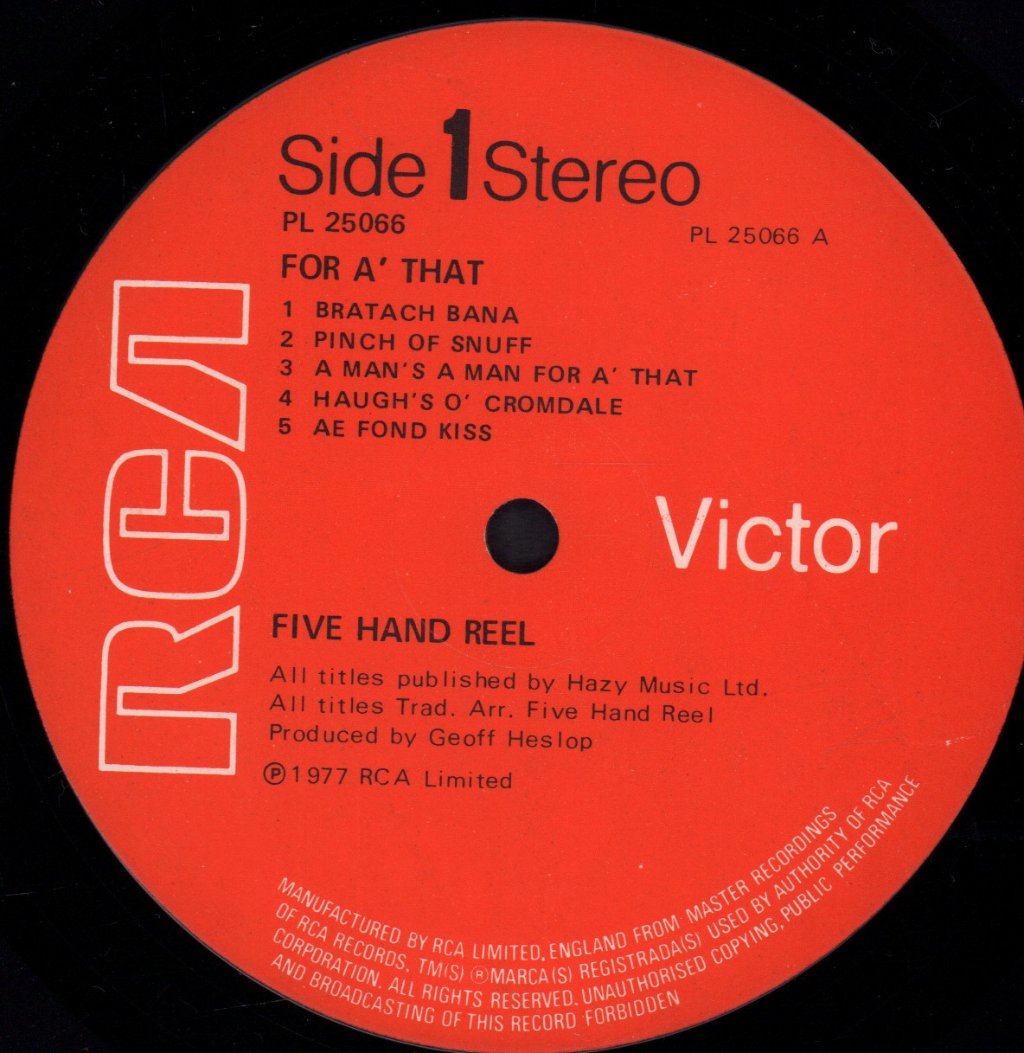 5 Hand Reel - For A'that - Lp