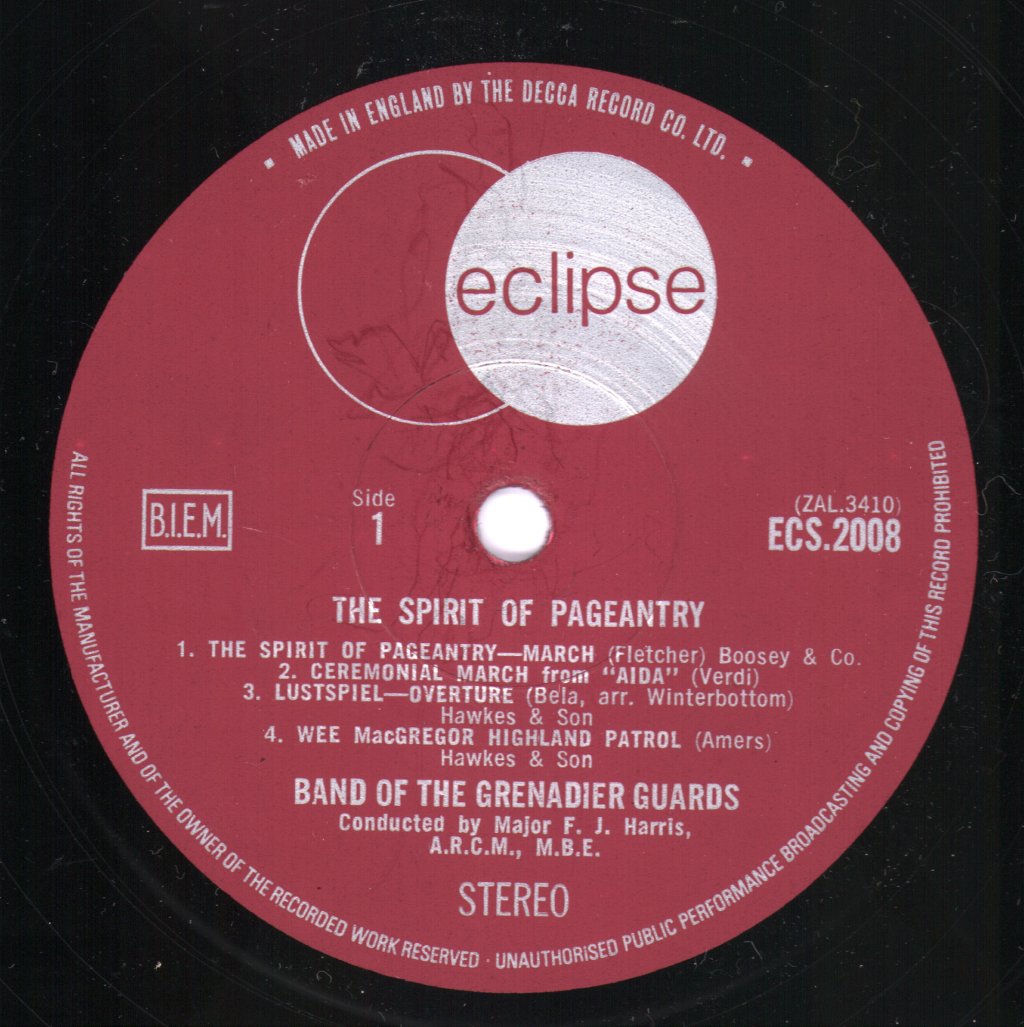 Band Of The Grenadier Guards - Spirit Of Pageantry - Lp