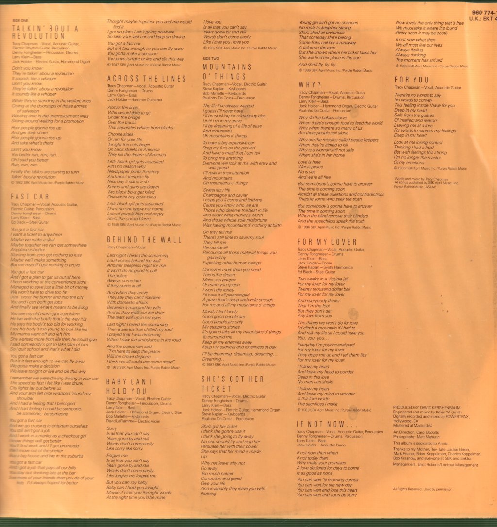 Tracy Chapman - Tracy Chapman - Lp