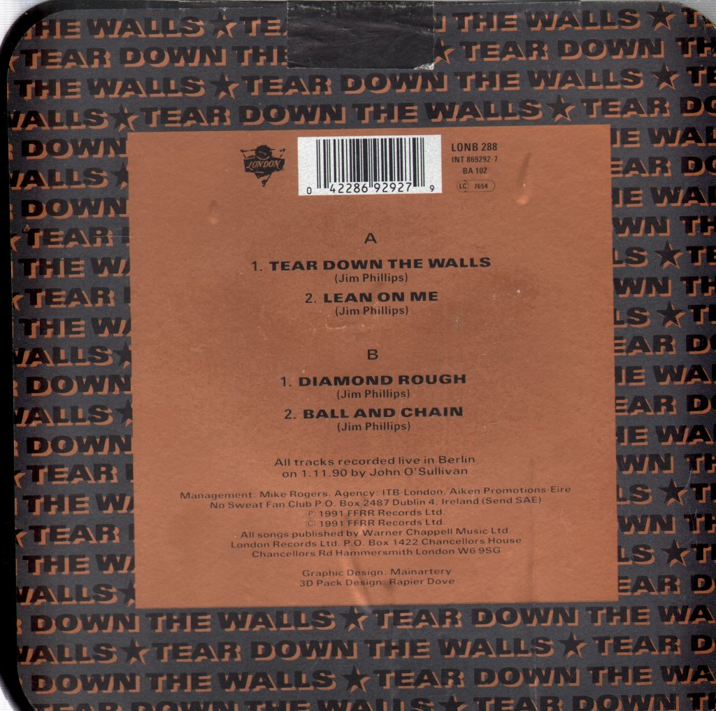 No Sweat (Rock Group) - Tear Down The Walls - 7 Inch