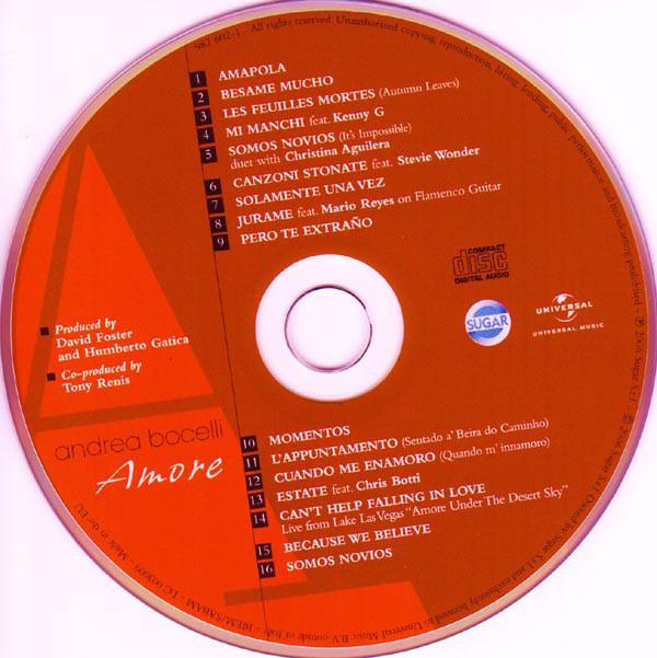 Andrea Bocelli - Amore - Cd