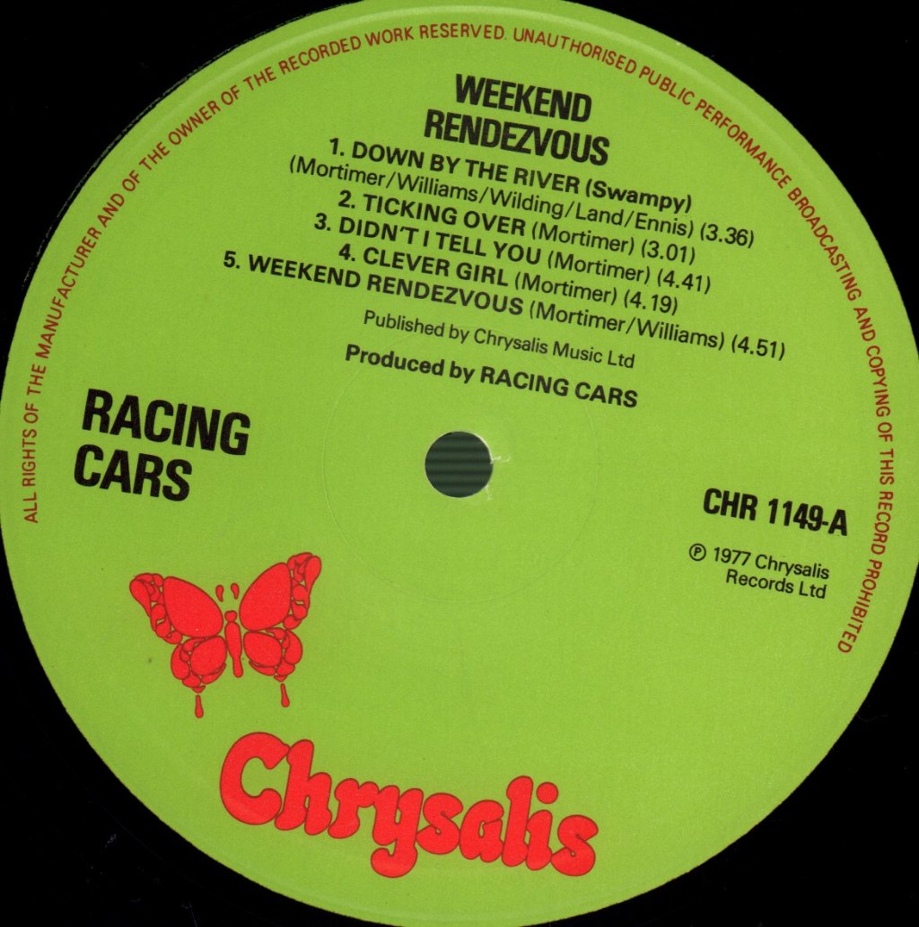Racing Cars - Weekend Rendezvous - Lp