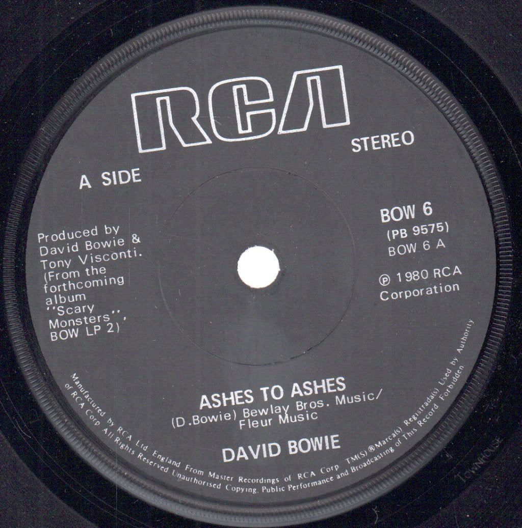 David Bowie - Ashes To Ashes - 7 Inch