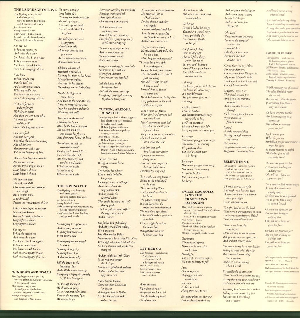 Dan Fogelberg - Windows And Walls - Lp