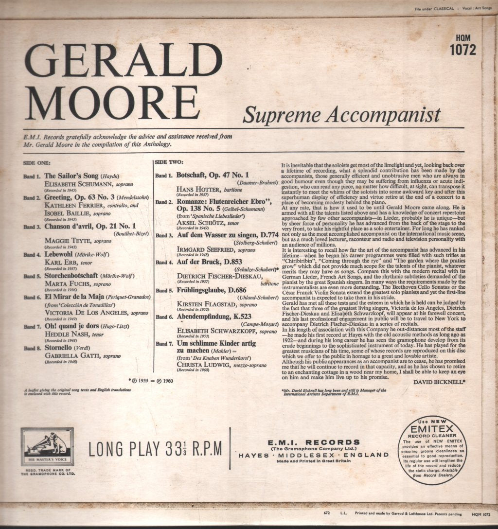 Gerald Moore - Supreme Accompanist - Lp