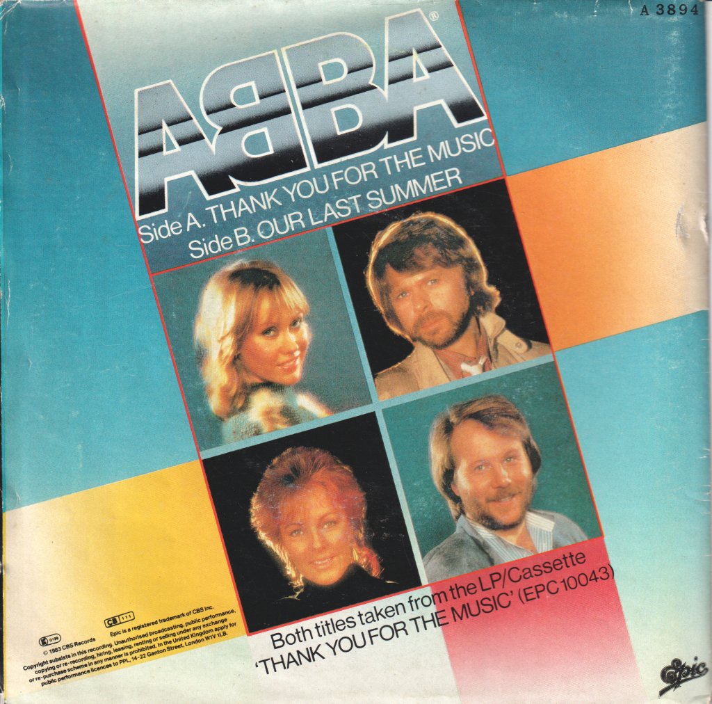 ABBA - Thank You For The Music - 7 Inch