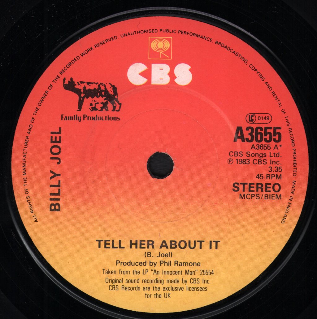 Billy Joel - Tell Her About It - 7 Inch