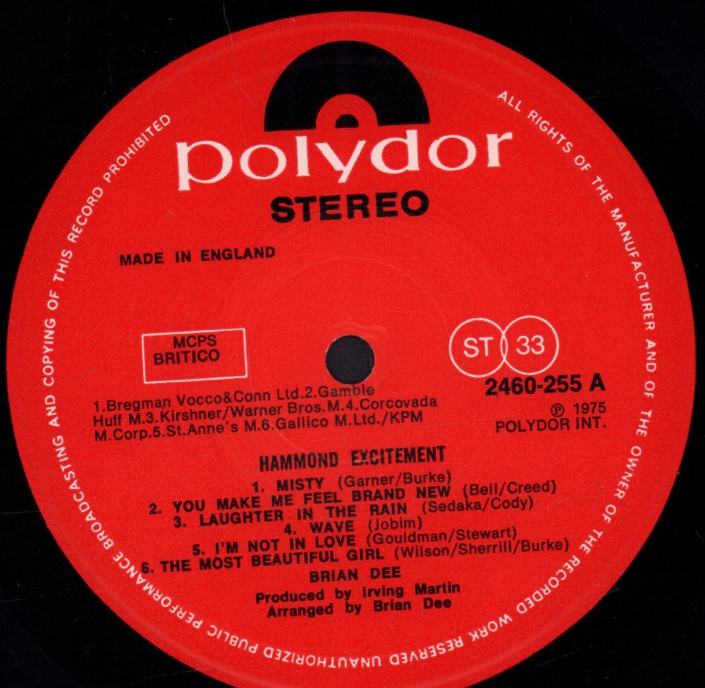 Brian Dee - Hammond Excitement - Lp