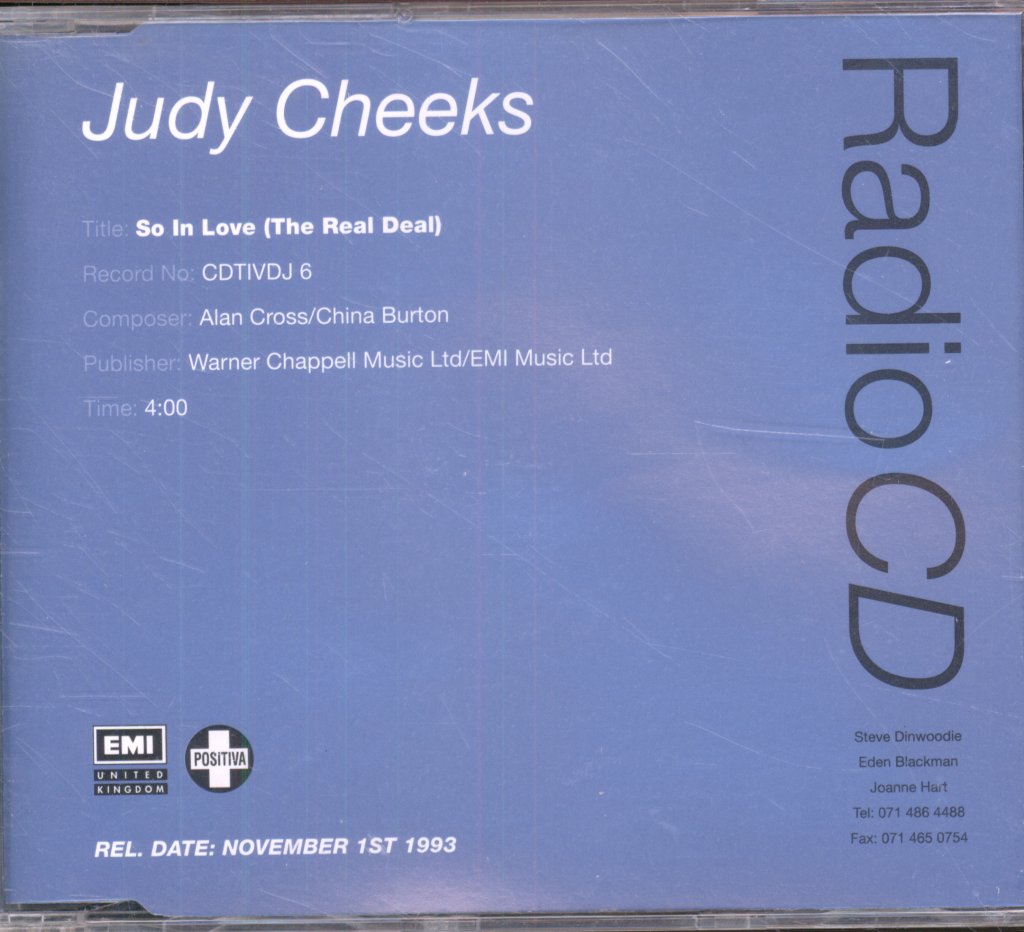 Judy Cheeks - So In Love (The Real Deal) - Cd