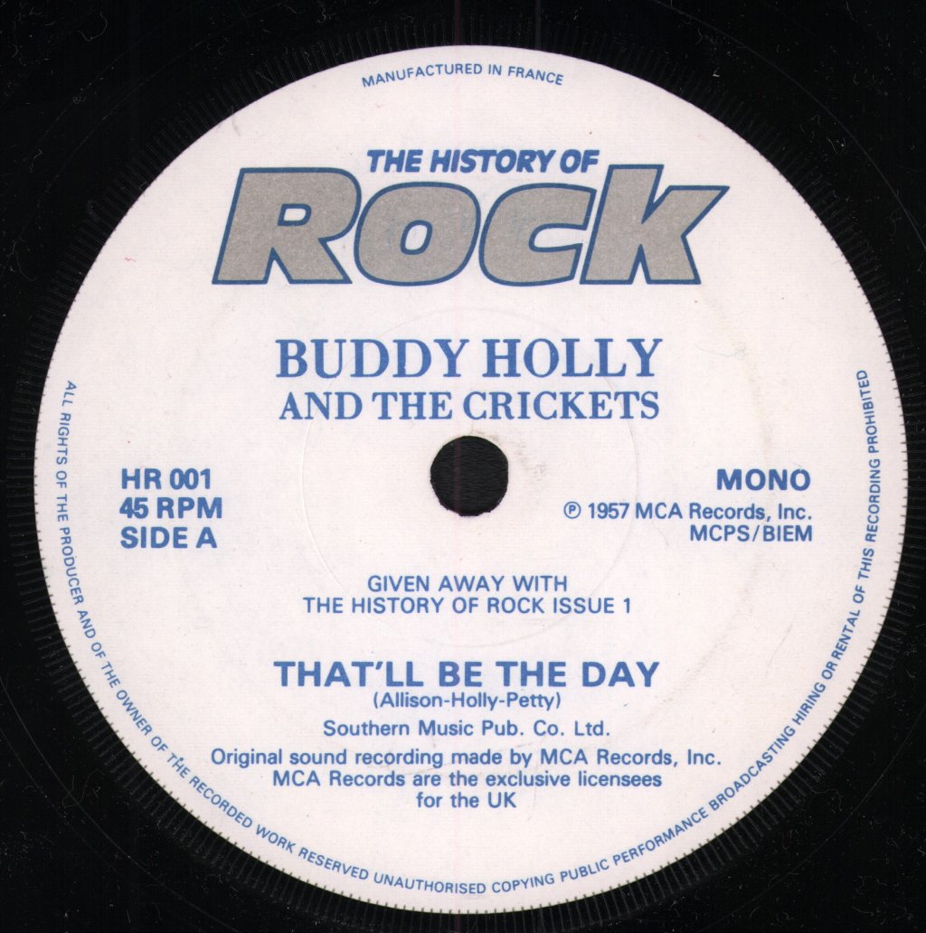 Buddy Holly And The Crickets - That'll Be The Day - 7 Inch