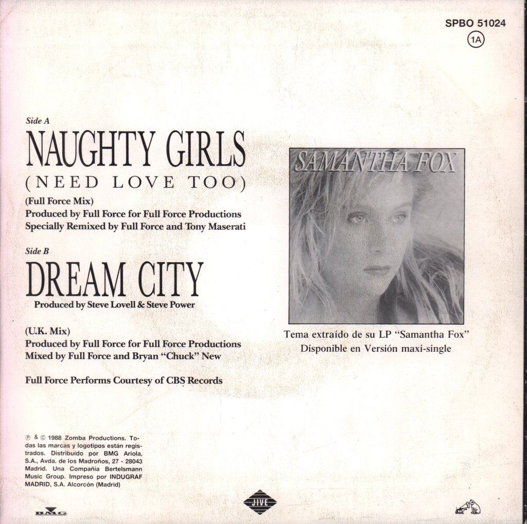 Samantha Fox - Naughty Girls (Need Love Too) - 7 Inch
