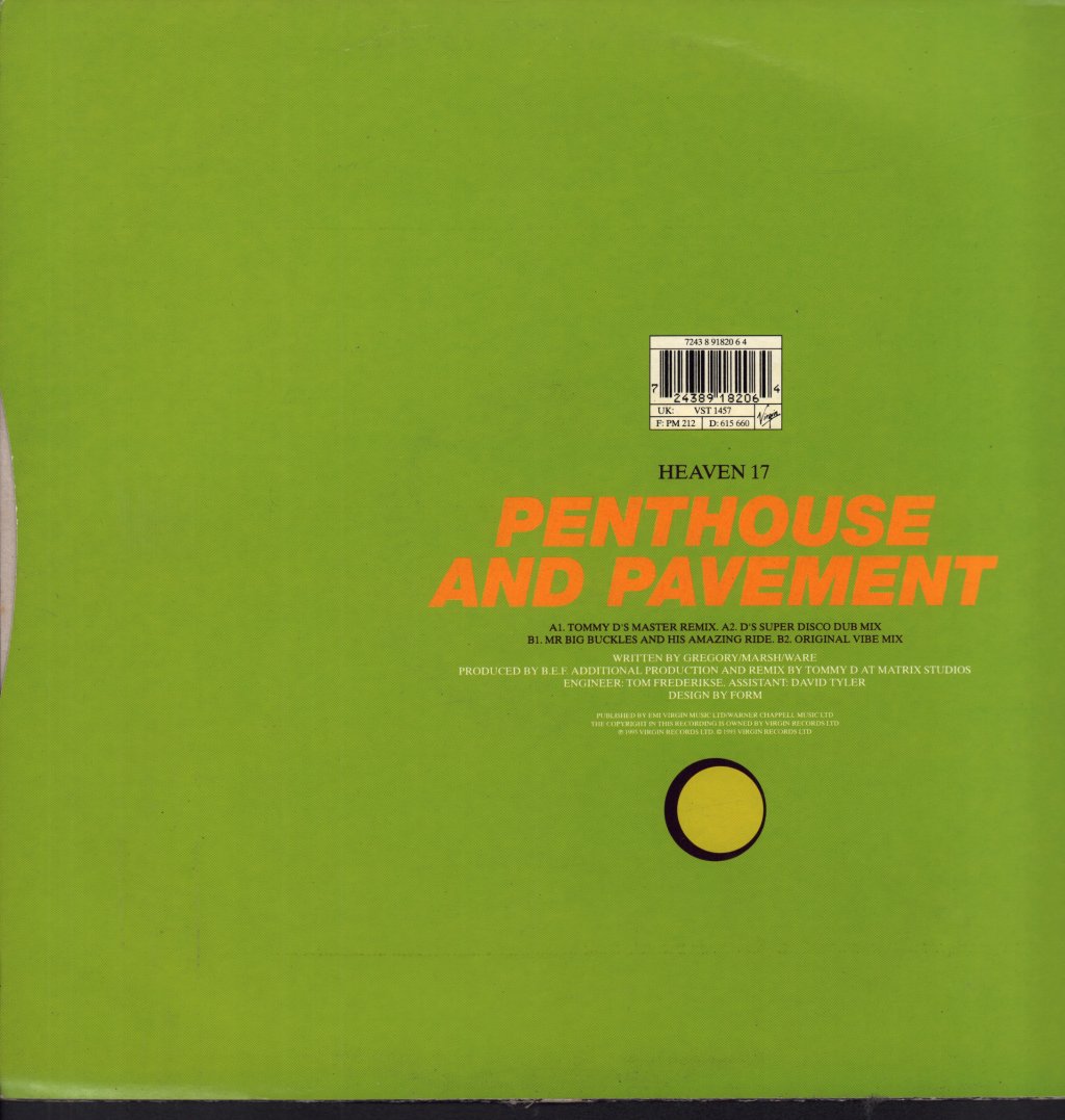 Heaven 17 - Penthouse And Pavement - 12 Inch