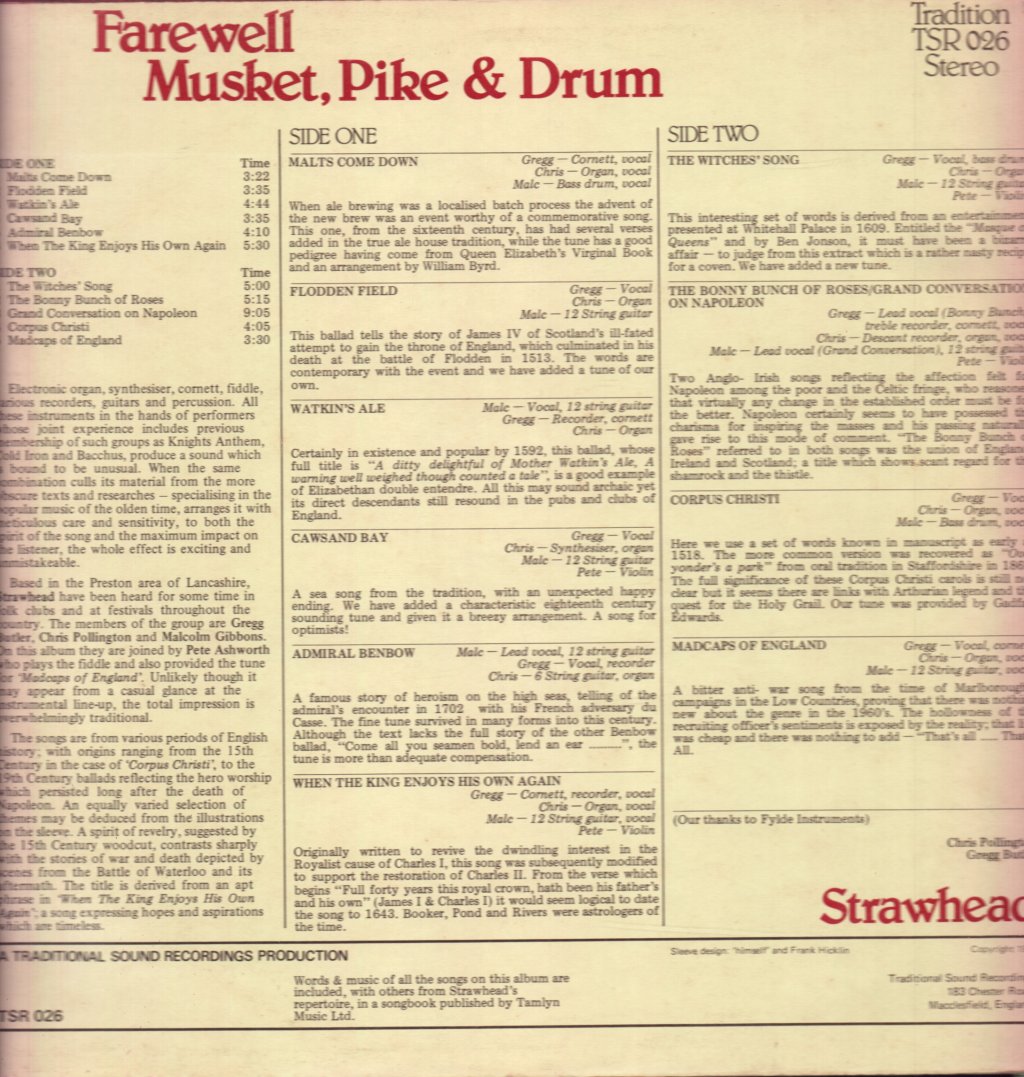 Strawhead - Farewell Musket Pike And Drum - Lp