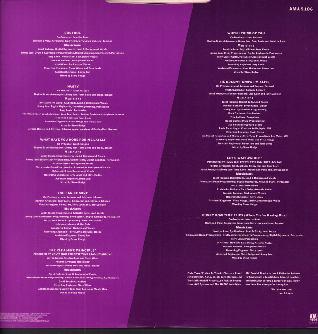 Janet Jackson - Control - Lp