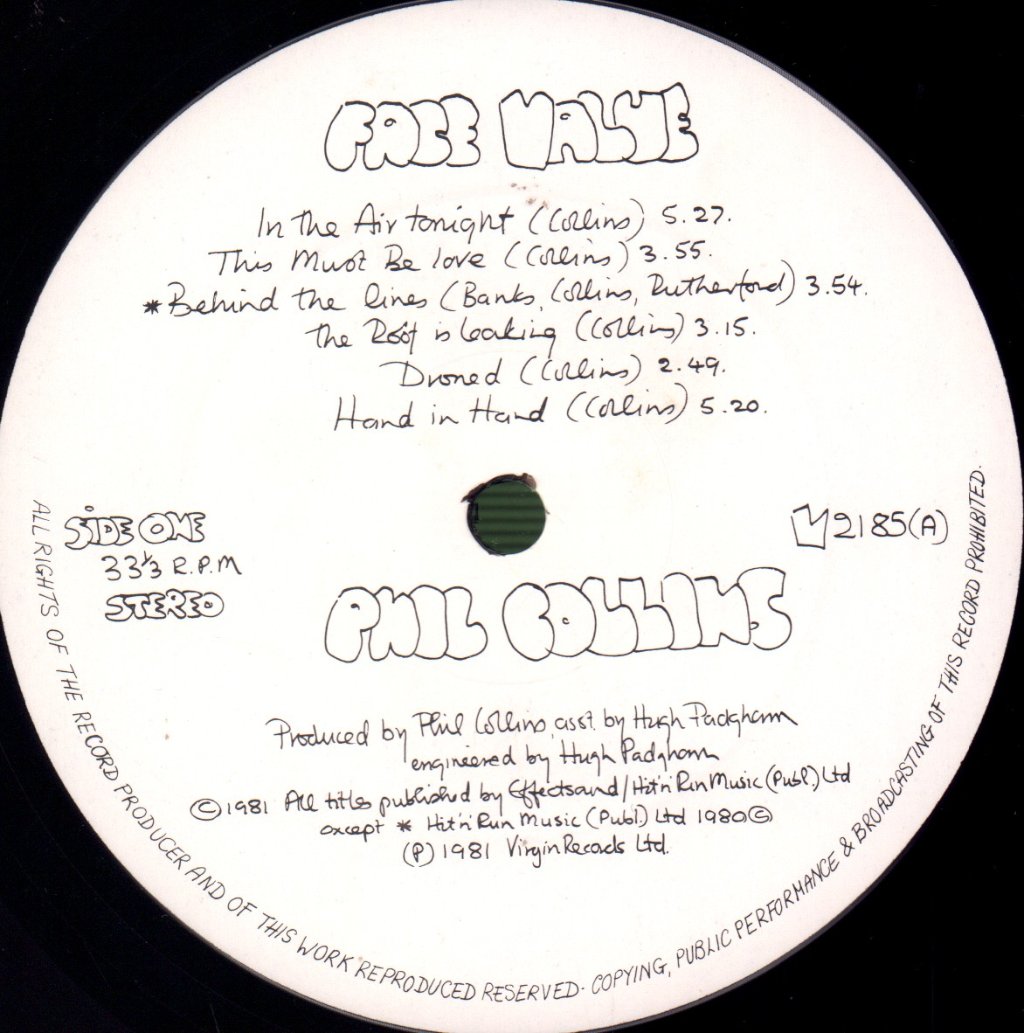 Phil Collins - Face Value - Lp