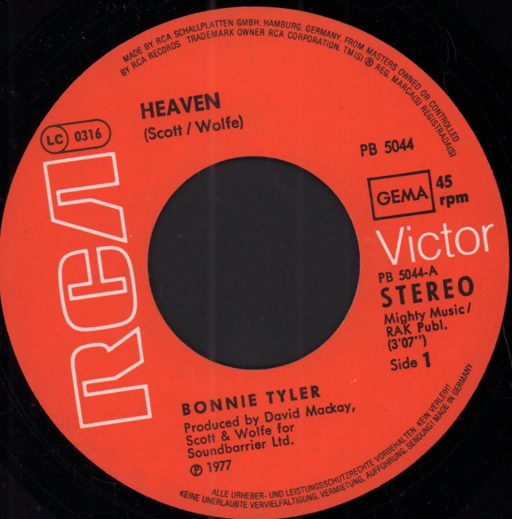 Bonnie Tyler - Heaven - 7 Inch