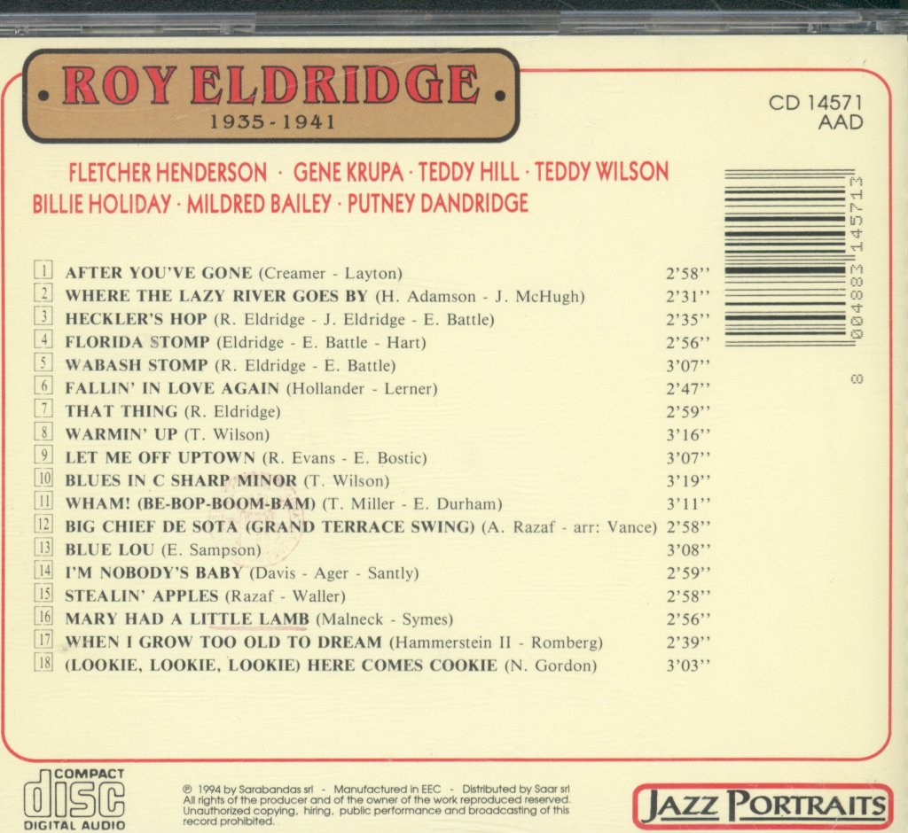 Roy Eldridge - 1935-1941 - Cd