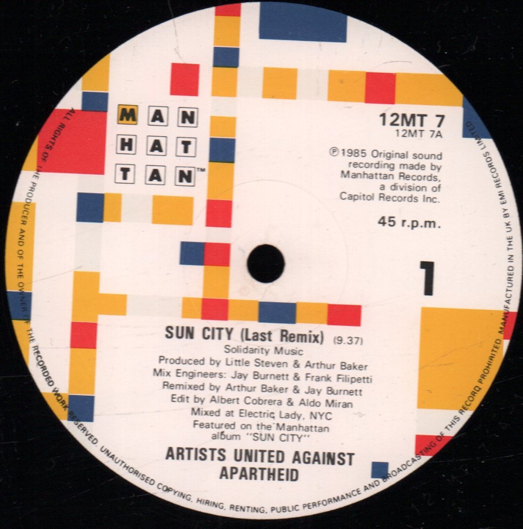 Artists United Against Apartheid - Sun City - 12 Inch