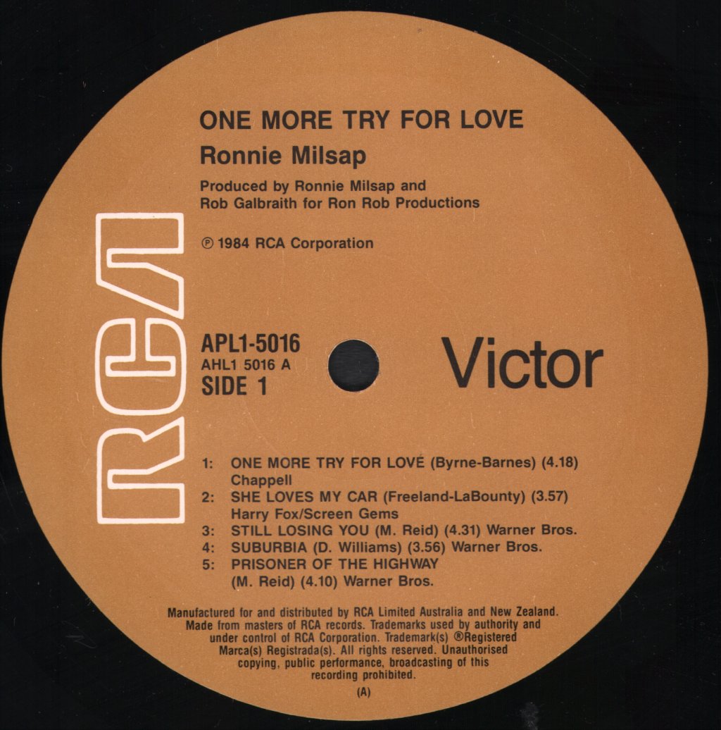 Ronnie Milsap - One More Try For Love - Lp