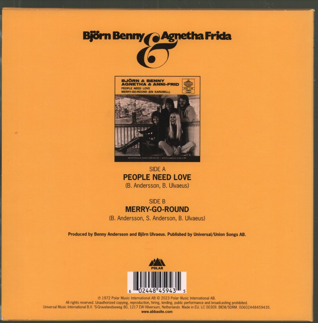 Björn & Benny, Agnetha & Anni-Frid - People Need Love - 7 Inch