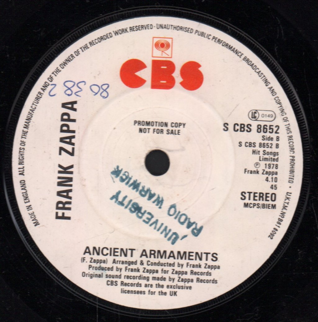 Frank Zappa - I Don't Wanna Get Drafted - 7 Inch