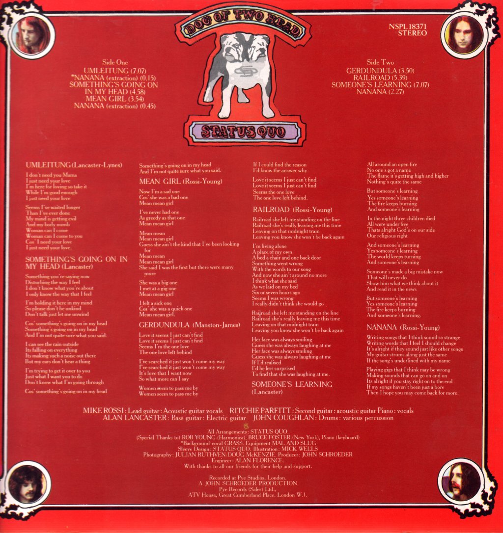 Status Quo - Dog Of Two Head - Lp