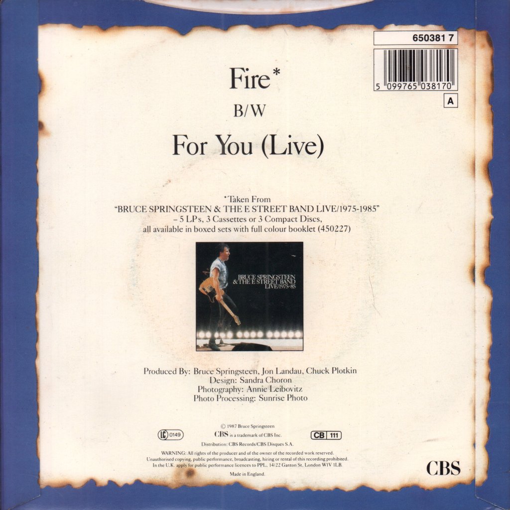 Bruce Springsteen - Fire - 7 Inch