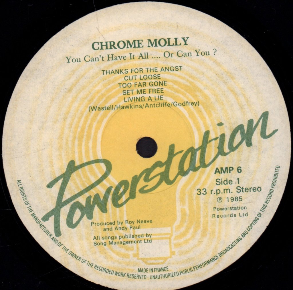 Chrome Molly - You Can't Have It All - Lp