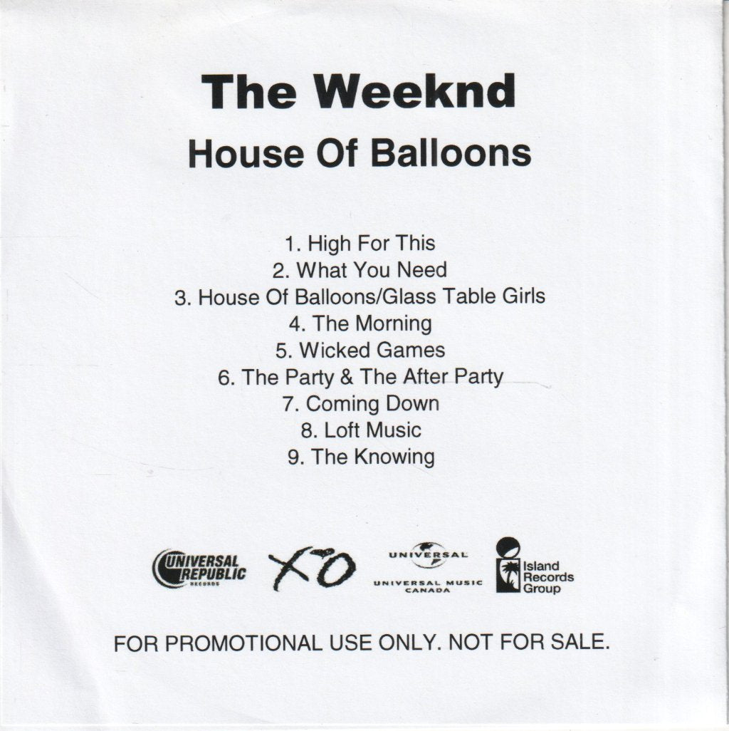 Weeknd - House Of Balloons - Cdr