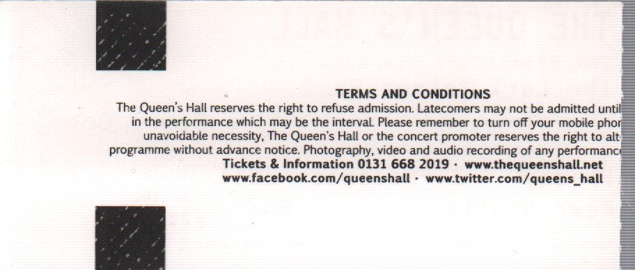 Carl Palmer Band - Plays Pictures At An Exhibition Queen's Hall Edinburgh 25 Nov 2011 - Ticket