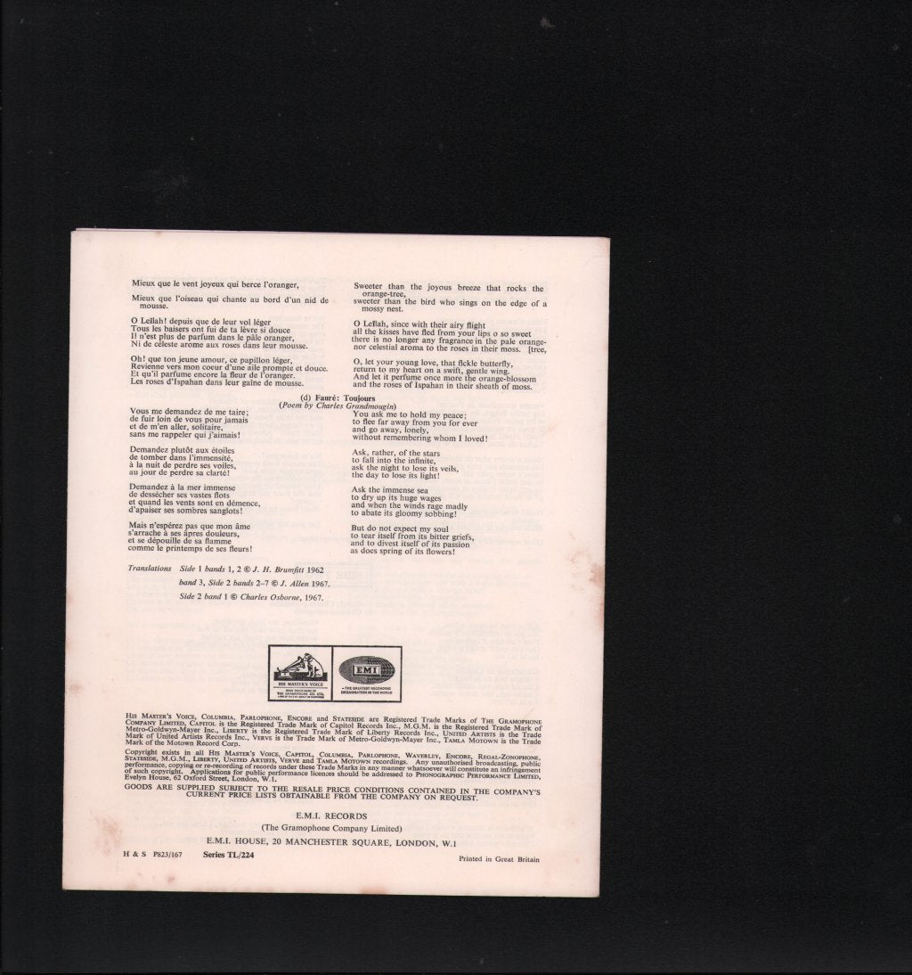 Victoria De Los Angeles / Gonzalo Soriano - Mélodies - Lp