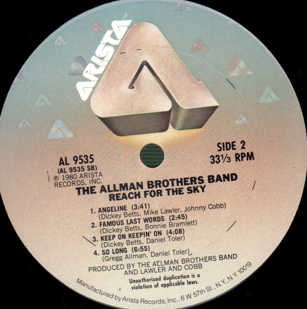 Allman Brothers Band - Reach For The Sky - Lp