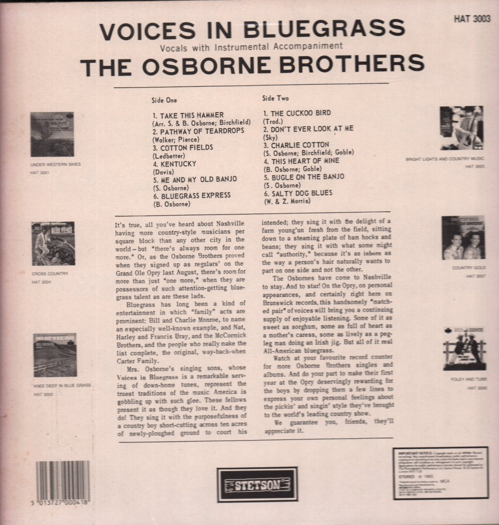 Osborne Brothers - Voices In Bluegrass - Lp