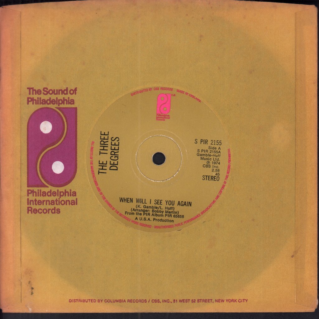 Three Degrees - When Will I See You Again - 7 Inch