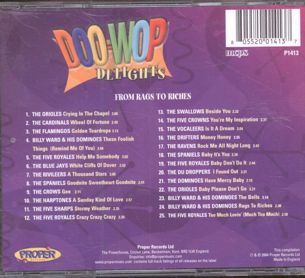 Various Artists - Doo-Wop Delights From Rags To Riches - Cd