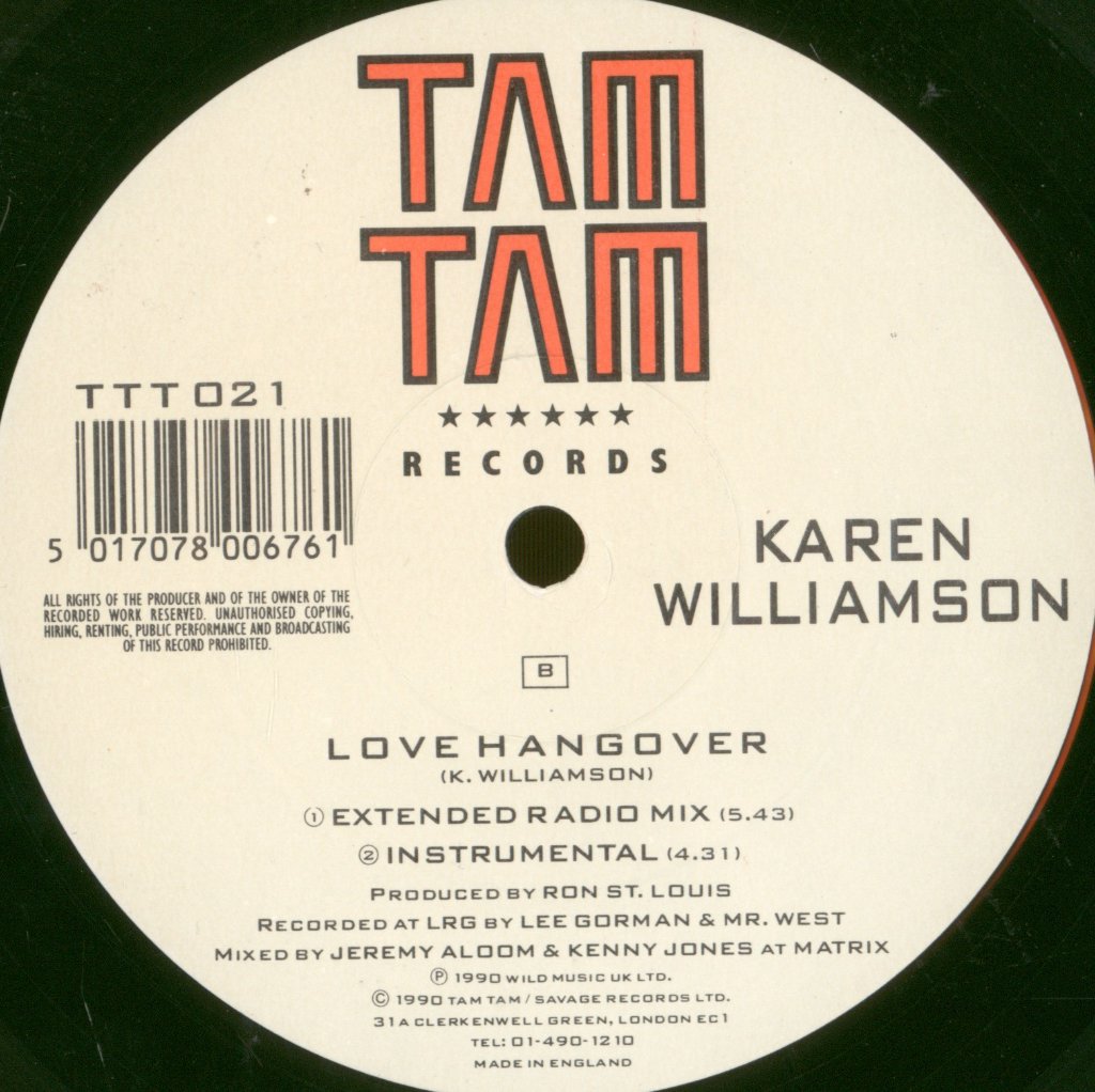 Karen Williamson - Love Hangover - 12 Inch
