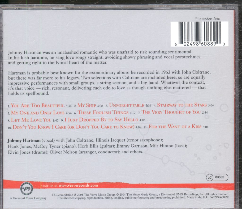 Johnny Hartman - Hartman For Lovers - Cd
