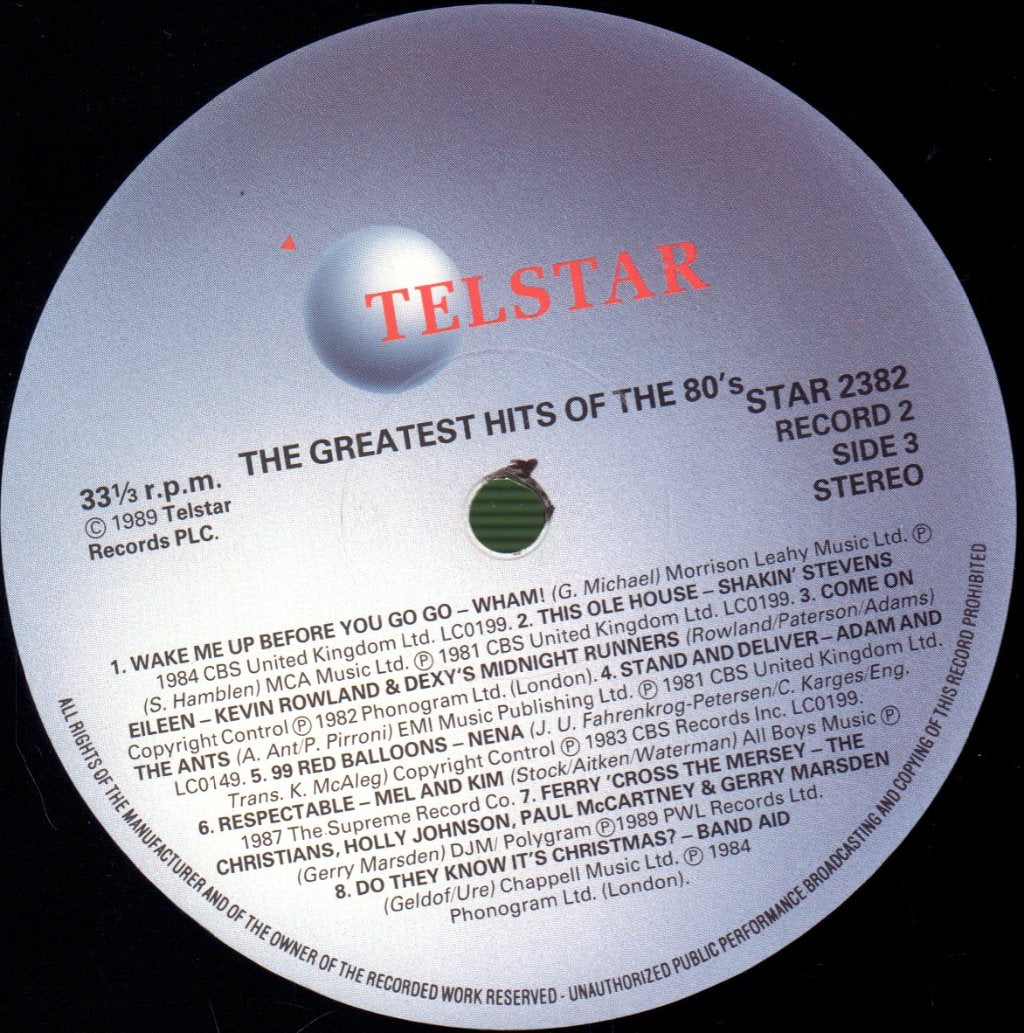 Various Artists - Greatest Hits Of The 80's - Triple Lp