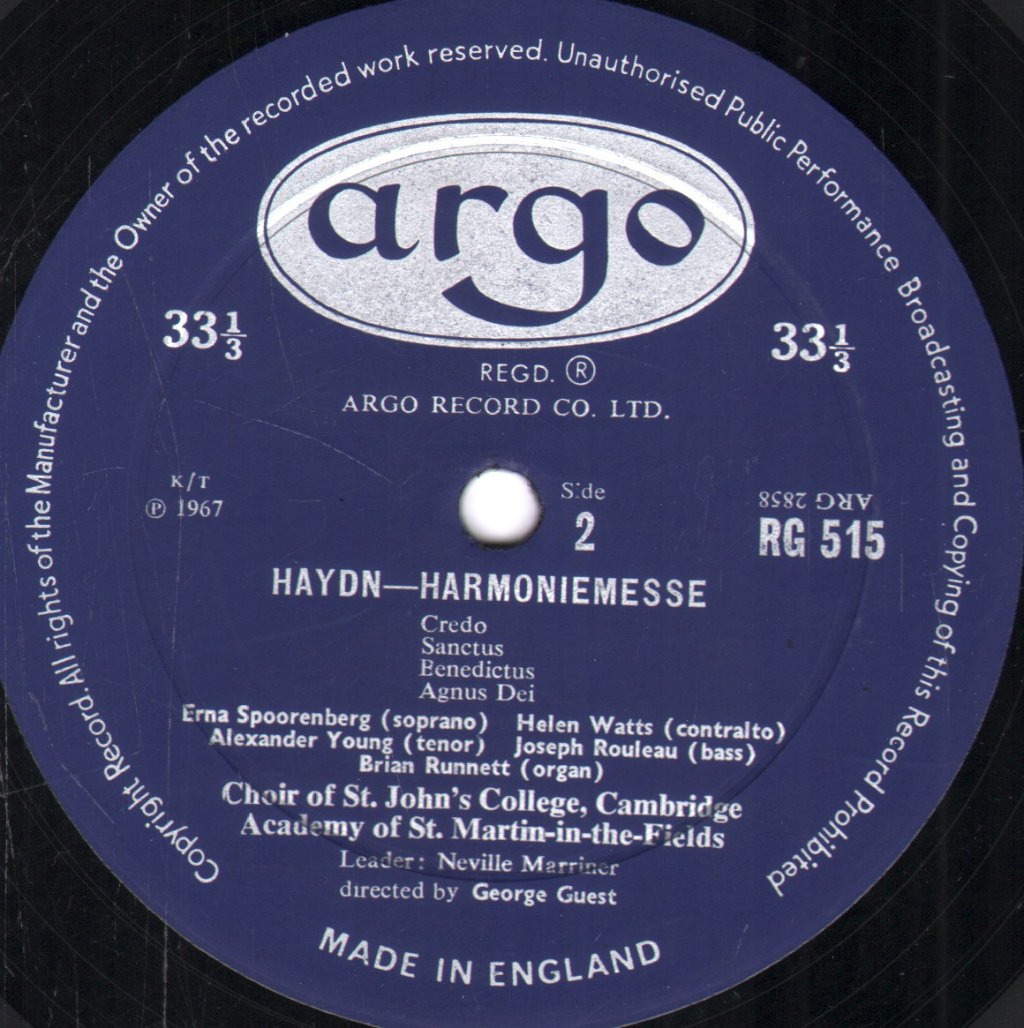 Erna Spoorenberg / Helen Watts / Alexander Young / Joseph Rouleau - Haydn - Harmoniemesse - Lp