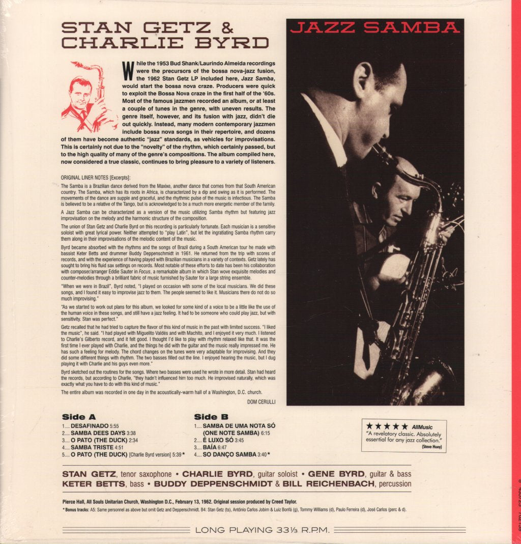 Stan Getz And Charlie Byrd - Jazz Samba - Lp