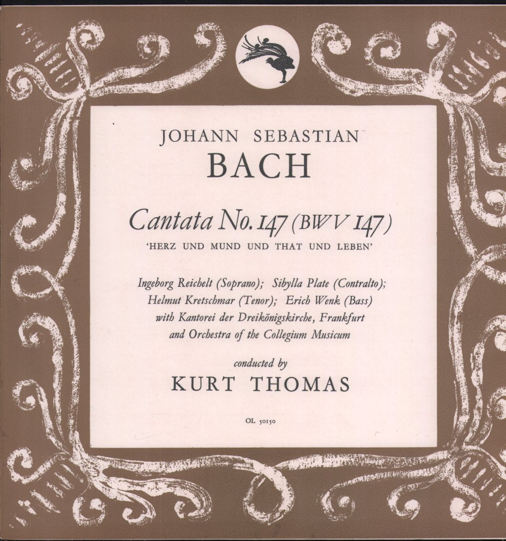 Kurt Thomas / Orchestra Of The Collegium Musicum - Johann Sebastian Bach - Cantata No.147 - Lp